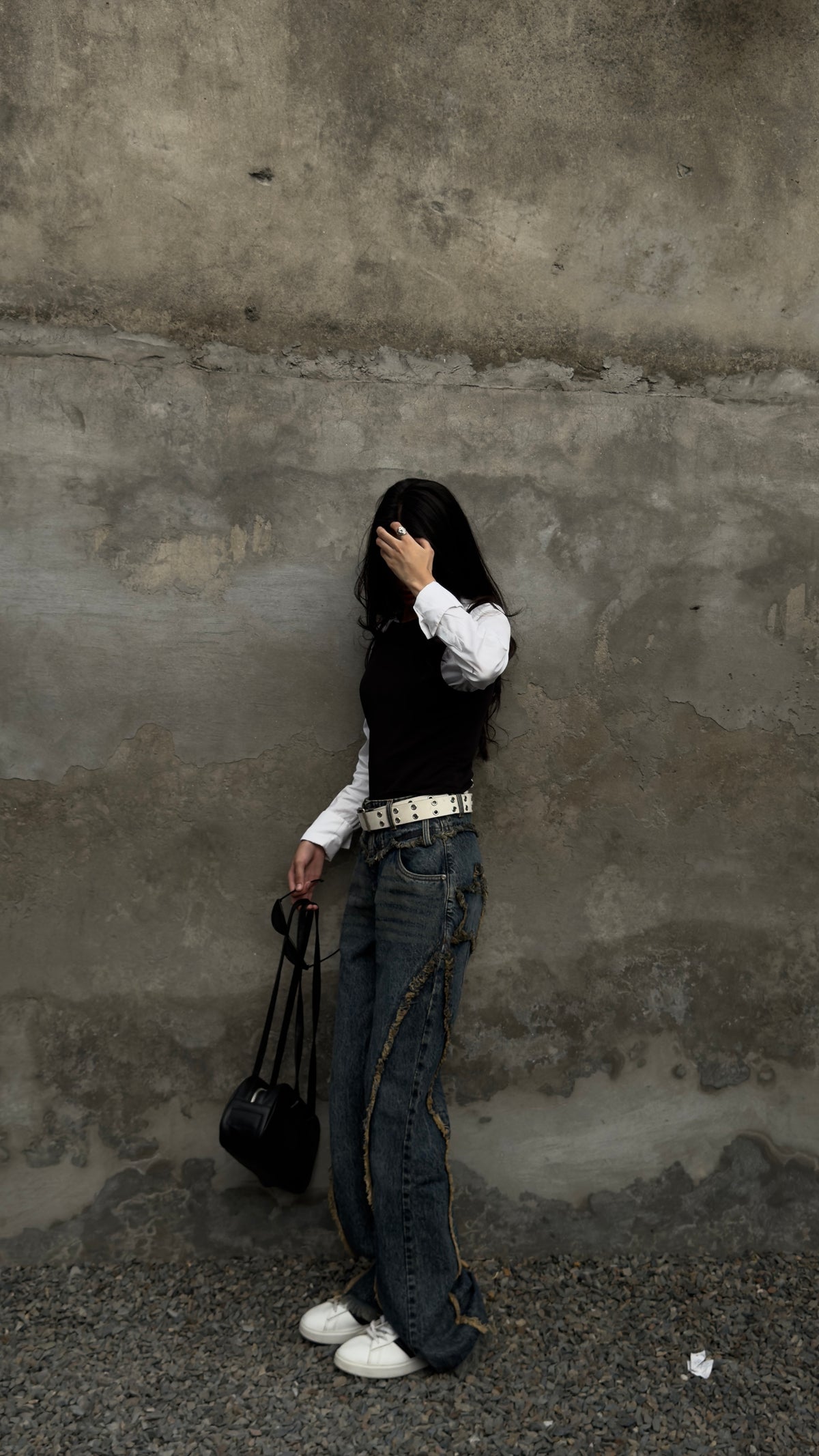 Frayed Star Decor Skinny Flared Jeans